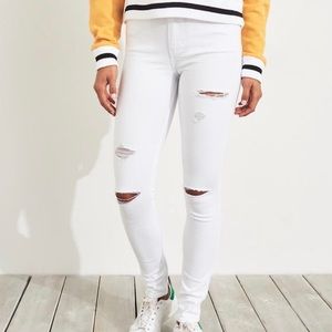 White Ripped Jeans from Hollister
